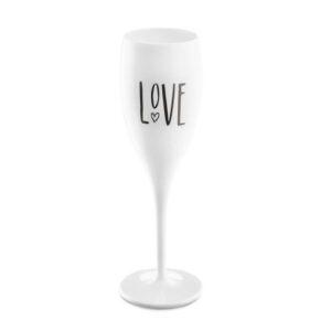 Champagneglas met tekstopschrift 'Love'